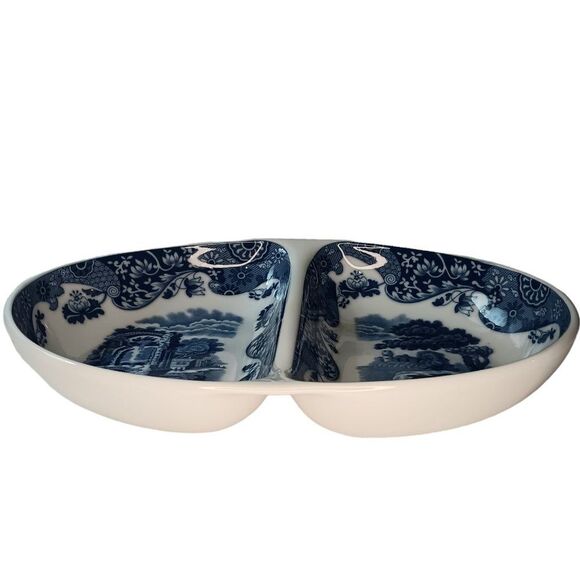 Spode Blue Italian Divided Serving Dish Oval Blue and white - Picture 8 of 8